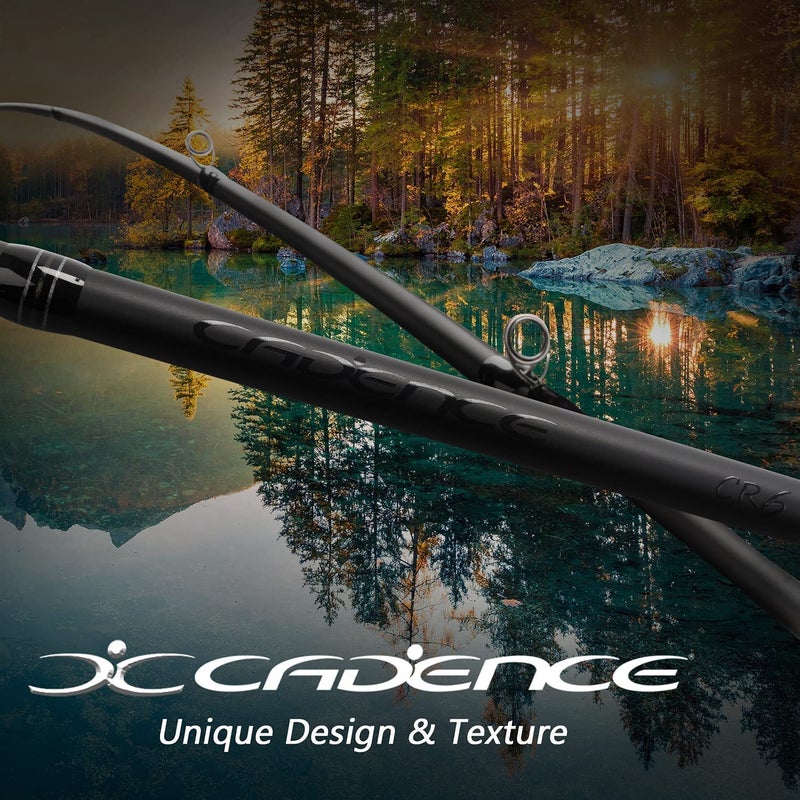 Cadence CR6B Baitcasting Rods Fast Action Fishing Rods Lightweight Portable Casting Rods with 30 Ton Carbon Exposed Blank Reel Seat Stainless Steel Guides with SiC Inserts Baitcast Rods - Image 2